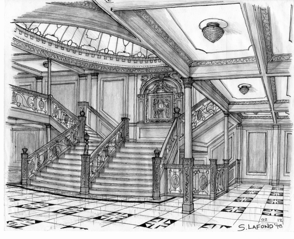 Titanic grand staircase stencil